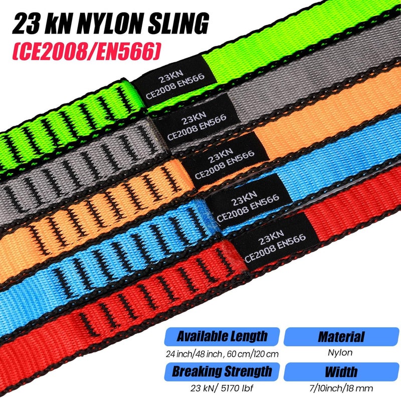 CAPARK 18MM Nylon Climbing Slings Runners 23 kN Strong Webbing Straps for Rock Climbing, Rappelling, Swing, Yoga Hammock etc - Image 2